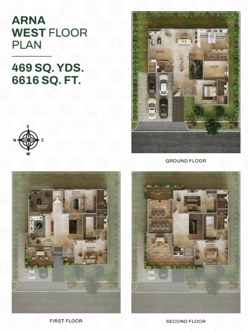 Arna villa west-facing floor plan
