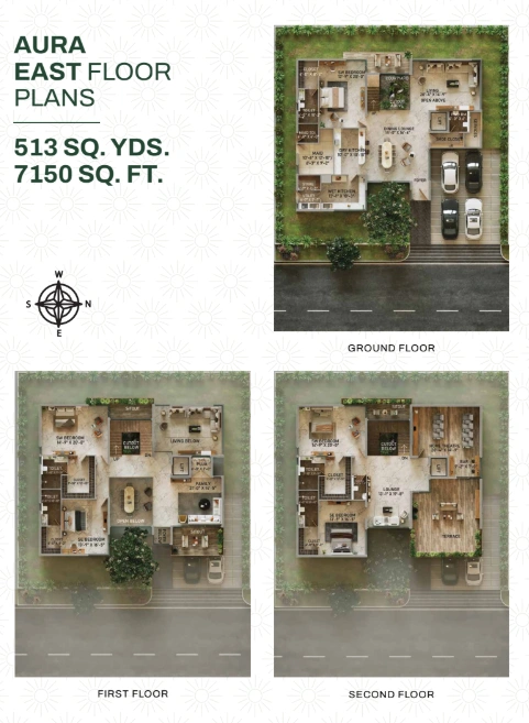 Aura villa east-facing floor plan